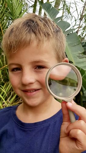 Tan Adventure Kidz Outdoor Exploration Kit, Children’s Binoculars, Flashlight, Compass, Fox Whistle, Magnifying Glass, Backpack. Great Gift Set for STEM, Pretend Play - color: Brown