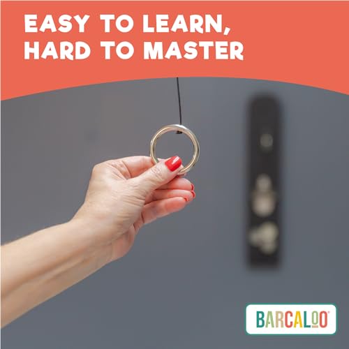 Barcaloo Hook and Ring Game with Bottle Opener and Magnetic Bottle Cap Catch - Adult Ring Toss Game for Both Indoor and Outdoor Use - color: Black
