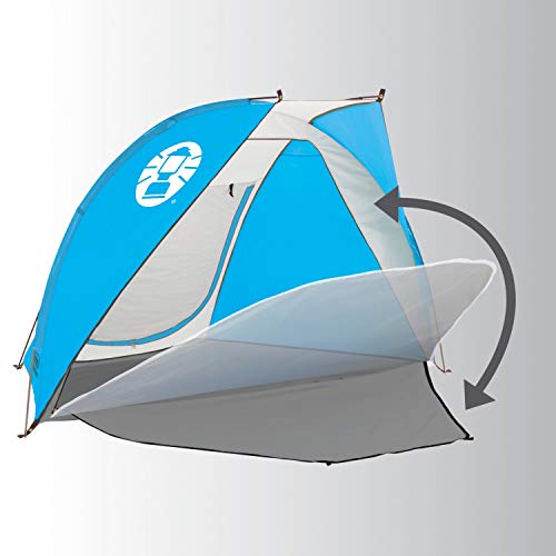 Coleman Sun Shade | Portable Beach Tent | Beach Shade with UPF 50+ Sun Protection - color: Caribbean Blue