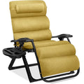Best Choice Products Oversized Zero Gravity Chair, Folding Outdoor Patio Recliner, XL Anti Gravity Lounger w/Removable Cushion, Cup Holder, Side Tray, 350lb Capacity - Sunflower Yellow - color: Sunflower Yellow