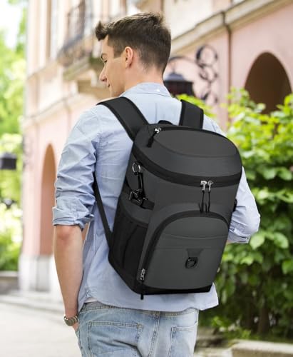 Cooler Backpack, 22L Waterproof Soft Backpack Coolers Leak Proof Beach Backpack Insulated Picnic Lunch Bag for Fishing Camping,Beach,Hiking,Travel - color: Gray