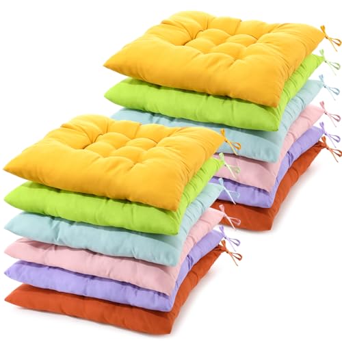 Geetery 12 Pcs Floor Pillows Bulk Seating Cushions for Floor Chair 15.7'' Large Meditation Cushion for Yoga Living Room Tatami Bedroom Balcony Office (Candy Color,Square) - color: Candy Color, size: Square