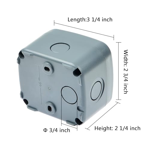 Nineleaf Junction Box, Electrical Box IP66 Water Resistant Dustproof ABS Plastic Project Enclosure for Electronics Grey,3.3X 2.8 x 2.3 inch,4PCS - color: 4PK, size: 86x74x62mm