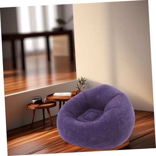 Alipis Inflatable Chair for Adults Soft Flocked Lazy Folding Portable Lounge Sofa for Living Room Bedroom Camping and Reading Includes Inflatable Pump