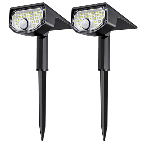 AloftSun Solar Motion Sensor Outdoor Lights,Waterproof Motion Sensor Spot Lights- 30 LED/3 Modes Solar Powered Spotlights,Landscape Lighting for Yard and Garden, Cool White,2 Pack - color: Cold White, size: 2 Pack