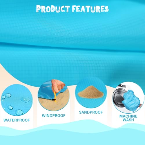 Beach Blanket 78''×81'' - Waterproof Sandproof Sand Free Oversized Mat for 1-5 Adults, Lightweight Durable Compact for Beach Travel Camping Hiking Picnic - color: Blue4, size: 78"x81"
