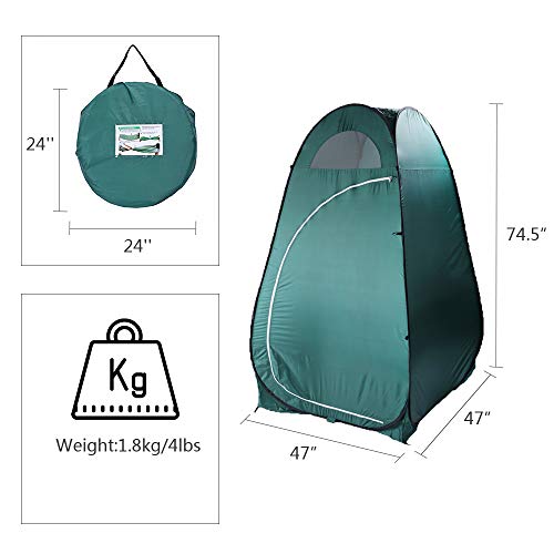 Pop Up Shower Changing Room Privacy Tent, Instant Portable Outdoor Shower Tent, Camp Toilet, Rain Shelter for Camping & Beach Lightweight & Sturdy, Easy Set Up, Foldable,with Carry Bag - style: Green