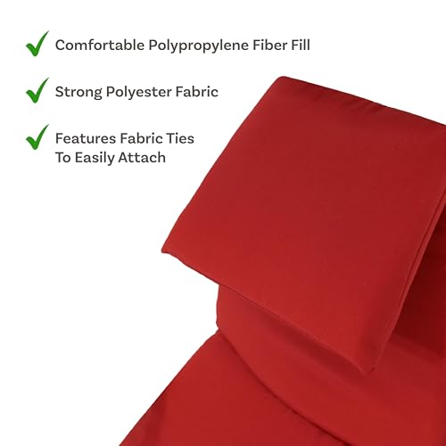 Sunnydaze Outdoor Hanging Lounge Chair Replacement Cushion and Floating Umbrella Fabric Only - Curved Swing Chair Cushion Replacement - Red - color: Red