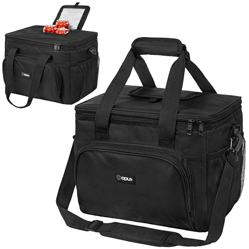 OPUX Soft Cooler Bag, Insulated Collapsible Lunch Cooler Tote for Men Work Camping Beach Travel, Portable Soft Sided Leakproof Waterproof Large Lunch Bag Box with Shoulder Strap 40 Cans, Black - color: Black, size: 40 Cans