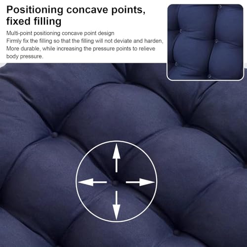 ERWUDEling Zero Gravity Lounge Chair Cushion 67 Inch - Thick & Soft Waterproof Patio Furniture Cushion for Outdoor/Indoor Use, Non-Slip with 6 Ties, Blue (19" W x 67" L x 4" T) - color: Blue, size: 67x19x4 inch