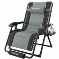 Amopatio Zero Gravity Reclining Patio Chair,XXL Foldable Lounge Chair with Removable Cup Holder/Headrest/Footrest,500LBS Capacity, Portable for Outdoor Patio Pool Backyard - color: Gray-black, style: 33in-1pc
