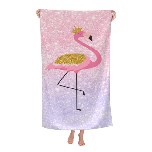 Cute Flamingo Beach Towel for Women/Adults, Personalized Microfiber Beach Towels Bulk, Quick Dry Beach Towel for Pool, Lightweight Bath Towels Oversized Clearance 30"x 60" - color: Flamingo2, size: 30"x 60"