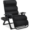 Best Choice Products Oversized Zero Gravity Chair, Folding Outdoor Patio Recliner, XL Anti Gravity Lounger w/Removable Cushion, Cup Holder, Side Tray, 350lb Capacity - Onyx Black - color: Onyx Black