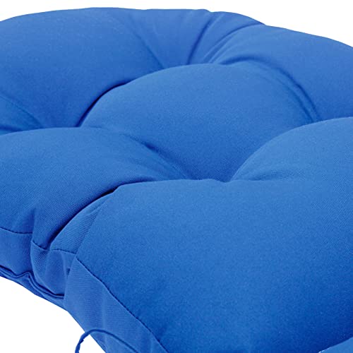 QILLOWAY Outdoor High Back Chair Cushion for Adirondack, All Weather Rocking Chair Cushions Thick Padded Replacement for Patio Furniture,Marine Blue - color: Marine Blue
