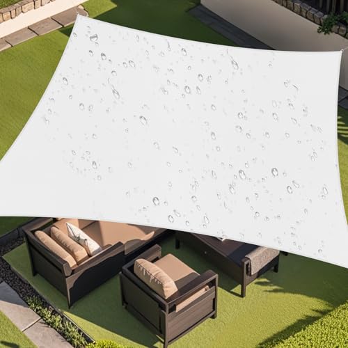 Amagenix Waterproof Sun Shade Sail 10'x13' Cream Shade Canopy Curved Edge 95% UV Blocking Awning Shelter for Outdoor Patio Backyard Garden Activities,Customized - color: Cream, size: 1 0' X 1 3', style: Waterproof Rectangular