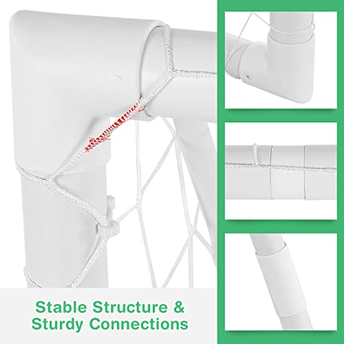 Soccer Goal, 12FT x 6FT/6FT x 4FT All-Weather Soccer Net with Frame, Quick Set-Up, Resilient Netting, Portable Soccer Goals for Backyard School Kids Soccer Training - size: 6FT x 4FT