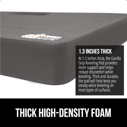 GORILLA GRIP® Extra Thick Patent Pending Supportive Foam Kneeling Pad, Large Cushion Knee Pads for Gardening, Baby Bath Time, Dirt and Water Resistant, Workout, Garden Supplies, 17.5x11, Charcoal - color: Charcoal