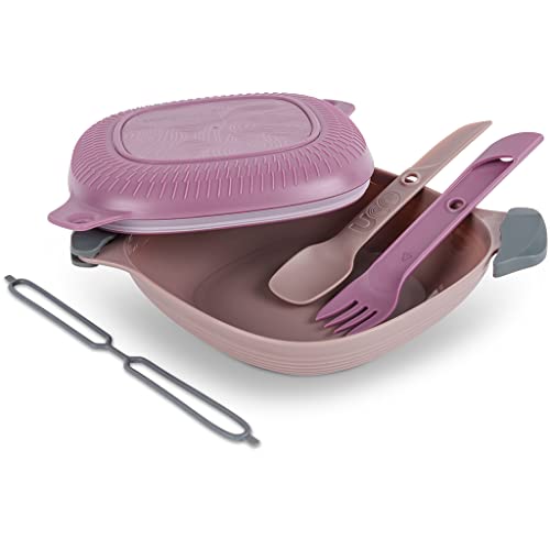 UCO Recycled ECO 5-Piece Camping Mess Kit with Bowl, Plate, Switch Spork Utensil Set - color: Plum Purple