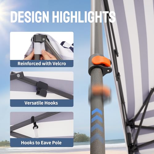 CROWN SHADES 5x5 Pop Up Changing Tent, Patented One-Push Center Lock Portable Changing Room, Privacy Canopy for Camping, Poolside, Beach, Photoshoots, Blue/White - color: Blue/White, size: 5X5 FT