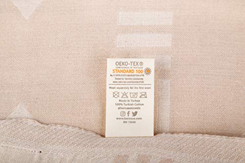 Bersuse 100% Cotton Belize XL Throw Blanket Turkish Towel Beach Blanket - Beach Camping Essentials - 75x90 Inches, Beige - color: Beige
