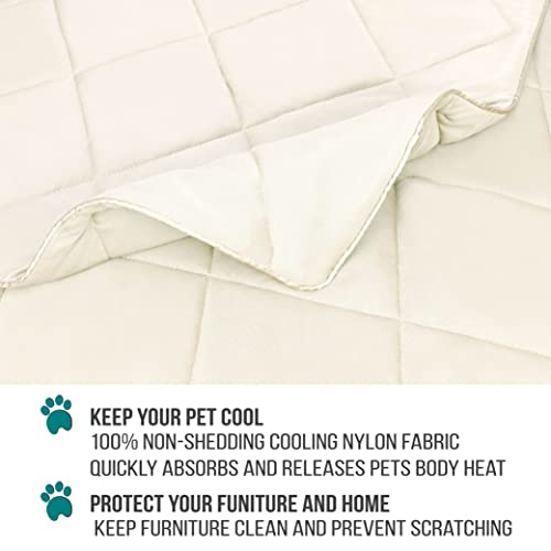 PetAmi Premium Cooling Dog Blanket | Lightweight Fluffy Pet Throw Blanket Bed Cover for Dogs, Cat, Puppies | Pet Blanket Furniture Protector Couch Sofa | Reversible Fuzzy Cozy | 40x60, Beige Latte - color: Beige Cream, size: Large (40x60)