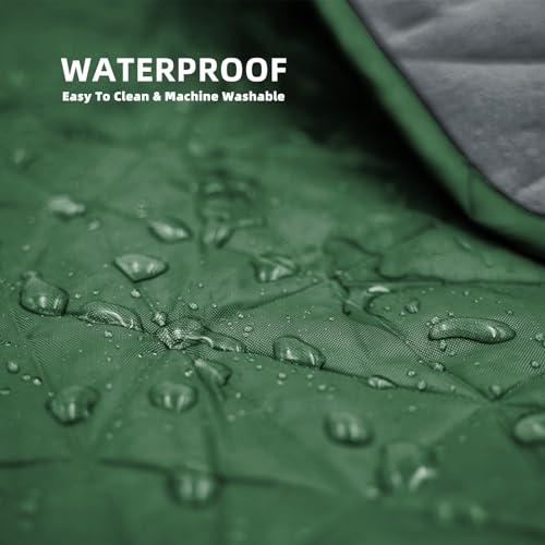 Large Outdoor Waterproof Blanket Extra Thick Fleece Stadium Blanket for Camping, Car, Pet, Picnics - Windproof, Wearable, Machine Washable 80" x 58" (Green) - color: Green