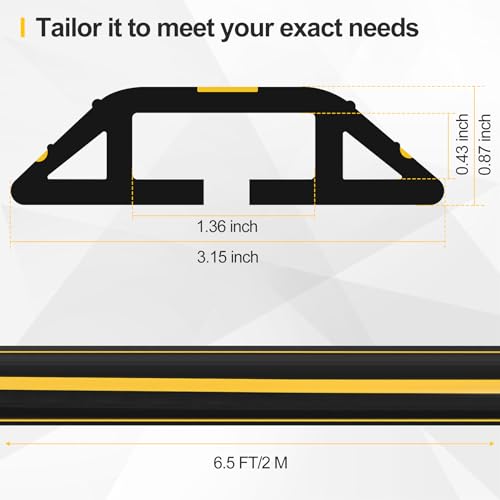 Floor Cord Cover 6.5Ft Heavy Duty PVC Floor Cable Protector Electric Cord Hider Cable Management Floor Strip Extension Cord Covers Cable Raceway for Wires on Floor Inner Channel 1.36" W x 0.43" H - color: Black & Yellow, size: 6.5Ft