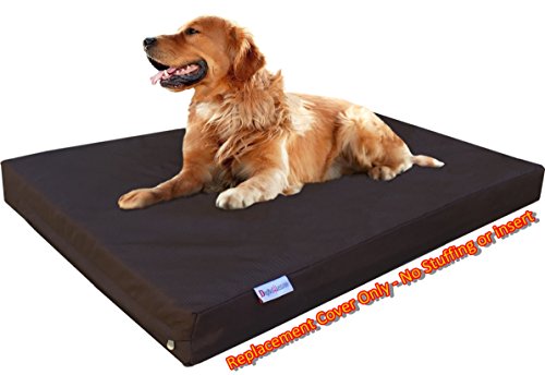Dogbed4less XL 1680 Ballistic Heavy Duty Dog Pet Bed External Zipper Duvet Cover - Replacement Cover only, 47X29X4 Inches, Seal Brown - color: Seal Brown, size: 47X29X4 Inches