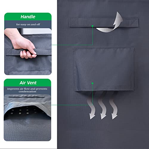 F&J Outdoors Heavy Duty Waterproof Anti-UV Rip-stop Fabric Extra Large Patio Furniture Covers, Grey, 140"x86"x30.5" - size: 140"(W)x86"(D)x30.5"(H)