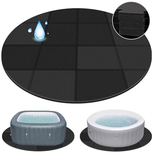 78 Inch Round Hot Tub Mat - Extra-Thick Interlocking Hot Tub Protective Pad Spa Pool Foam Insulation Mat Ground Base Flooring Protector for Portable Inflatable Hot Tub Accessories Outdoor Indoor - color: 2/5 Inch Thickness 78 Inch,aterrimus