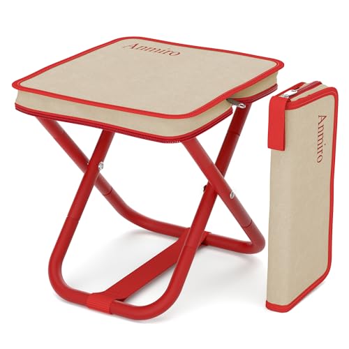 Portable Stool Camping Stool,Mountaineering and Hiking 12.6-Inch Portable Folding Stools for Outdoor Gardening and Beach Camping Fishing,Folding Stool with Carry Bag to 200LB Load Capacity