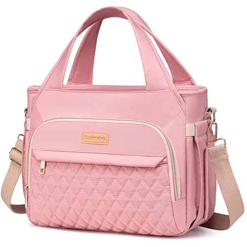 Lunch Bag Lunch Box Women - Insulated Lunch Tote Bag for Women Men, Leakproof Large Womens Lunch Bags for Work, Lunch Cooler Bag for Adult with Side Pocket for Picnic, Hiking, Beach (Pink) - color: Pink