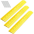 Electriduct 6 Foot Speed Bump HDPE Polyethylene Traffic Hump Vehicle Cable Ramp Cord Cover Hose Protector Includes Asphalt Mounting Hardware Safety Yellow (3 Pack), Length 216" - size: 6FT (3x)