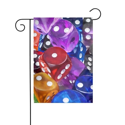 Games Dice Set Print Garden Flag 12 X 18 Inch Double Sided Outside Perfect For Home Decor Garden Yard Lawn Balcony Outdoor Flag
