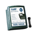Tarp Waterproof 10x20 Multi-Purpose Green Camping Tarps 8Mil Thick with Reinforced Grommets for Under Pool, Emergency Rain Cover Outdoor - size: 10×20 Ft