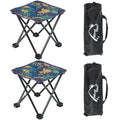 Wind Tour Portable Folding Camping Stool Outdoor Camping Lightweight Samll Chair for Fishing Hiking Gardening and Beach with Carry Bag (13.0”X13.0” Large Blue -2) - color: 13.0”x13.0” Large Blue -2