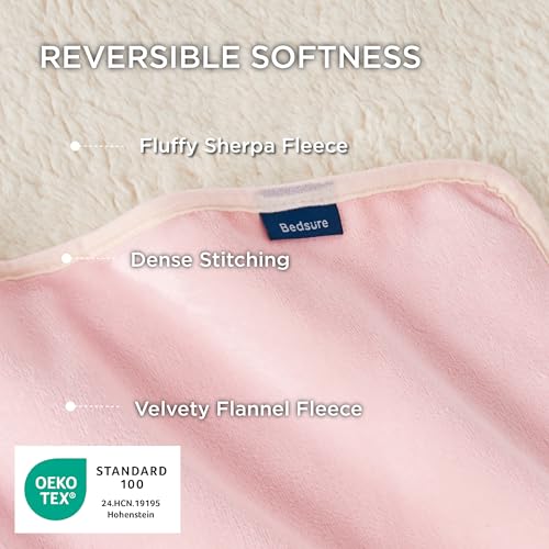 Bedsure Waterproof Dog Blankets for Small Dogs - Small Cat Blanket Washable for Couch Protection, Sherpa Fleece Puppy Blanket, Soft Plush Reversible Throw Furniture Protector, 25"X35", Pink - color: Azalea Pink, size: S(25x35")