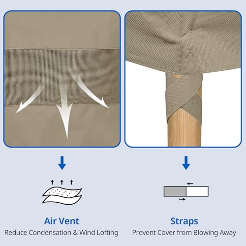 SunPatio Outdoor Sofa Cover 60 Inch, Heavy Duty Waterproof Patio Loveseat Cover 2-Seater, All Weather Protection Outdoor Couch Protector for Patio Furniture, 60" W x 36" D x 30" H, Taupe - size: 60" W x 36" D x 30" H