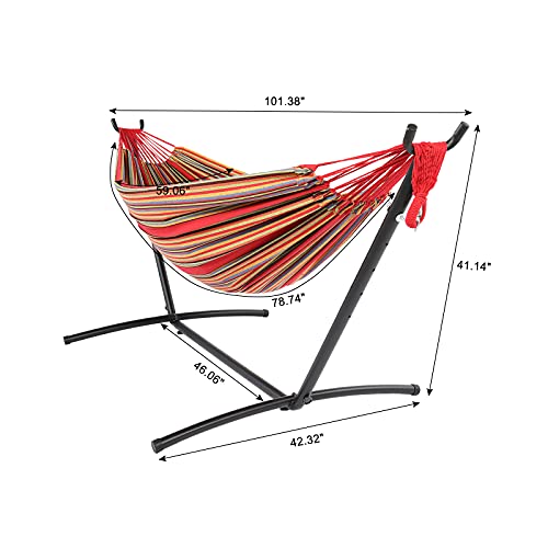 Camping Hammock with Stand, Portable Hammock with Stand, Outdoor Hammock Heavy Duty Hammock Bed 250lbs Capacity Travel Bed with Carrying Case for Backpacking, Travel, Beach, Backyard, Patio, Hiking - color: D