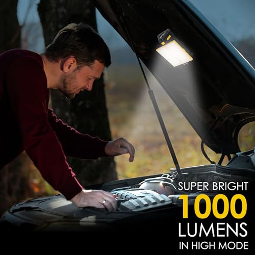 FASTPRO LED Camping Lantern, Rechargeable Camp Light with Max 1000LM, 4000mAh, Small & Portable Flashlight for Camping, Outdoor Survival, Hiking, Hurricane Power Outages, Emergency-Yellow - color: Yellow