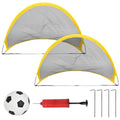 Packable 2 Pack Soccer Goal Pop Up Backyard Portable Soccer Goal Net Foldable Indoor Outdoor Kids Soccer Goal Set Soccer Training Equipment Soccer Ground Stakes