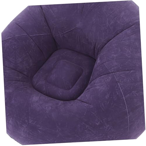 OUNONA Inflatable Bean Bag Chair for Adults Portable Flocked Lazy Sofa for Use for Living Room Bedroom Camping Includes Inflatable Pump