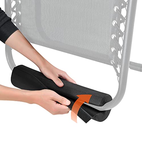 2 Pack Zero Gravity Chair Foot Rest, TOPJUM Footrest Cushion for Anti Gravity Folding Recliner, Footrest Padding for Patio Lawn Outdoor Chair, Lounge Accessory for Tall User (Black - Set of 2) - color: Black - Set of 2