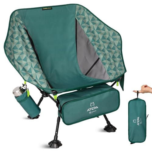 ATEPA UFO3.0 Ultralight Backpacking Chair, 330 lbs Heavy-Duty Aerospace Aluminum Folding Camp Chair with Hexagon Ergonomic Seat Anti-Sink Feet, Compact Portable Outdoor Gear for Hiking Fishing, Green - color: Green Pro- 1 Pack