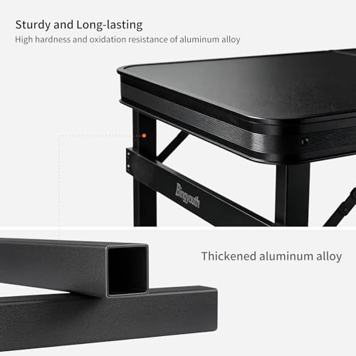 6FT x 2FT Folding Camping Table with Aluminum Alloy Legs, Adjustable Height Portable Outdoor Picnic Table for Camping, Travel, Parties, Kids Crafts, and Market Vendor Use - size: 6 ft x 2 ft × 2.3 ft H