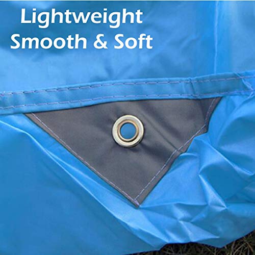 TRIWONDER Hammock Rain Fly Waterproof Tarp Camping Tent Footprint Ground Cloth Backpacking Tarp Camp Shelter Sunshade Mat for Outdoor Hiking Beach Picnic - color: 02 Blue, size: 8.2 x 4.6 ft