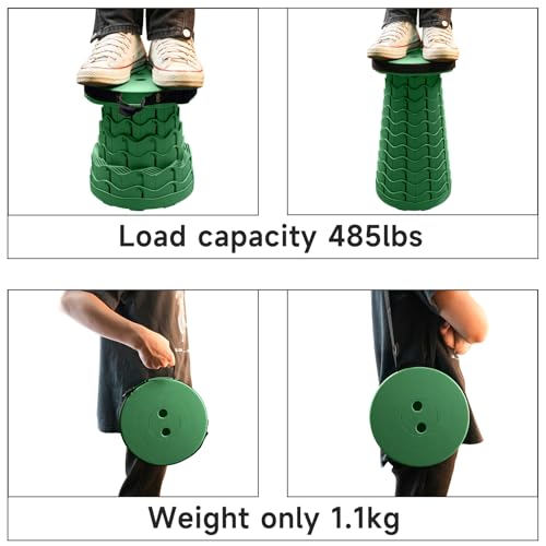 Portable & Lightweight Foldable Camping Chair for Adults, Heavy Duty Folding Stool with Adjustable Shoulder Strap, Perfect for Picnic, Beach, Backyard, and Sporting Events, Max Weight 400lbs - color: Green