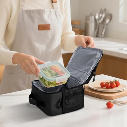 BALEINE Insulated Lunch Bag for Men Women, Leakproof Cooler Bag with Adjustable Shoulder Strap for Work Picnic, Lunch Box for Women Men (Small, Black) - color: Black, size: Small