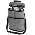 opux 2 Bottle Wine Carrier Tote, Insulated Leakproof Wine Cooler Bag, Wine Travel Bag for Picnic BYOB Beach, Portable Wine Bottle Carrying Case, Gift for Wine Lover Women Men Christmas, Heather Grey - color: Heather Gray