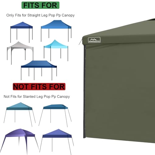 KAMPKEEPER 10X10 Canopy Tent Sidewalls with Zipper for Canopy Frame, 3Pcs Sunwalls Only, UPF50+ Waterproof Side Walls(Olive Green) - color: Olive Green